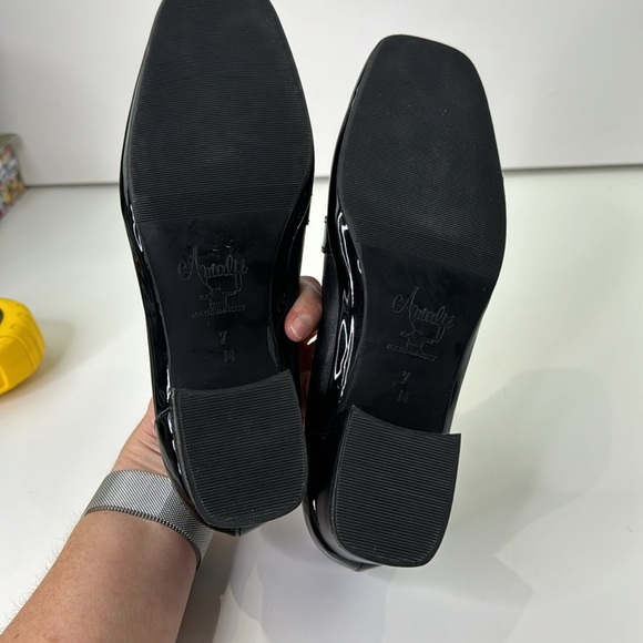 Amalfi Classic Black Patent Leather Women's heeled Loafer Shoe - Picture 7 of 11